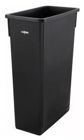 Winco Slender Trash Can 23-Gallon front view, ideal for compact kitchens and offices.