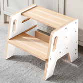 WINGYZ toddler step stool with 3-height white finish for potty training and sink access.