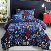 Wink Deer twin comforter set with gamers pattern for a playful kid's bed