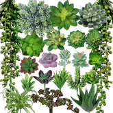 Winlyn artificial succulents bulk collection close-up for DIY decor