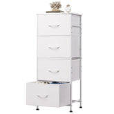 WLIVE dresser with four drawers and wood top for organized wardrobe storage