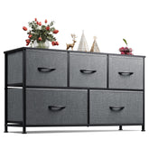 WLIVE dresser with five drawers shown front view for organized bedroom storage