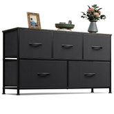 WLIVE dresser with five drawers shown in a full view for organized bedroom storage.