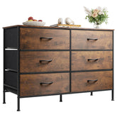 WLIVE dresser with 6 fabric drawers and woodtop for organized storage