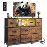 WLIVE dresser TV stand with LED lights adds vibrant ambience
