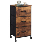 WLIVE dresser with 3 drawers for organized clothing in a rustic finish.