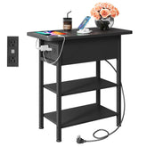 WLIVE end table front view with charging station for clutter-free device charging.