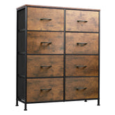 WLIVE Fabric Dresser with 8 drawers, front view, showcasing organized storage.