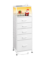 WLIVE LED nightstand with charging station, front view for organized bedside charging.