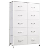 WLIVE tall dresser with 10 fabric drawers and assembly-ready design