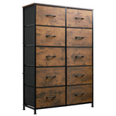 WLIVE tall dresser front view with 10 drawers for organized storage.