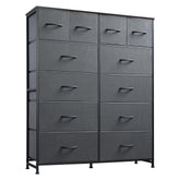 WLIVE tall dresser with wood top offers organized storage and display space.
