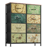 WLIVE tall fabric dresser with 8 drawers and wood top for organized bedroom storage
