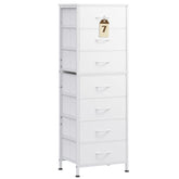 WLIVE white tall dresser with wood top for organized storage and display