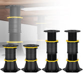 Wlrrcwdttc adjustable-height bed support legs ready for 8.5 to 13 inches, showcasing setup versatility.