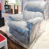 Wokire armchair clear protector on chair showing protective visibility