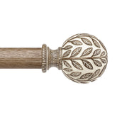 Wolistsa curtain rod with weathered wood finish for rustic windows.