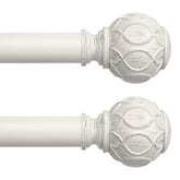 Wolistsa white curtain rod finial detail with vintage mesh texture