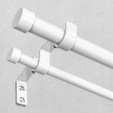 Wolistsa white double curtain rod, adjustable 36-72 inches, ideal for larger windows