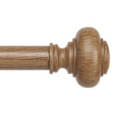 Wolistsa wood curtain rod with faux grain finish for rustic windows