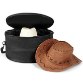 WOMACO hat box hard-shell travel case protecting hats during transit.