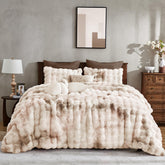 Wonderful fluffy rabbit fur comforter front for ultra-soft warmth and style.