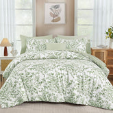 WONGS BEDDING king comforter set in sage green floral for all-season comfort