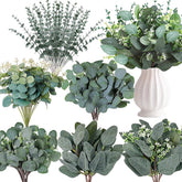 WONICE silver-dollar eucalyptus leaves 12in for elegant wedding centerpieces and lasting decor.