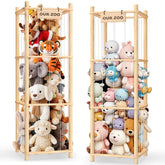 Woodure stuffed animal storage zoo shelf assembly keeps toys organized and accessible.