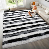 Woottpe 4x6 feet rug in black and white creates a cozy living room atmosphere