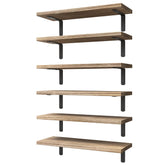 WOPITUES floating shelves being assembled on wall with durable brackets for extra storage
