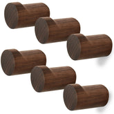 WOVRAN walnut wood wall hook with a smooth finish for entryways.