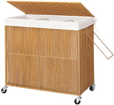 WOWLIVE laundry hamper with wheels enables easy moving across rooms.