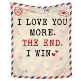 Wrapix anniversary blanket with Love You More print for cozy couple moments