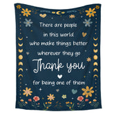 Wrapix thank you blanket front view showcasing soft fleece warmth for caregivers