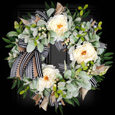 WREATHOME Lambs Ear Wreath front door 20in for year-round curb appeal