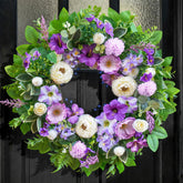 WreathQueen spring wreath on front door, 24 inch, ideal for welcoming curb appeal