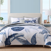 WRENSONGE Queen Comforter Set with blue tropical leaves for all-season comfort