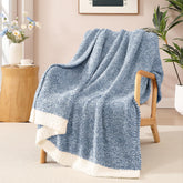 WRENSONGE throw blanket blue close-up, soft microfiber warmth for cozy evenings.