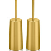 WSedor gold toilet brush two-pack front view for a tidy bathroom look.