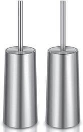 Wsedor toilet brush and holder set in silver with 2-pack storage and modern look.