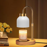 WUEAOA Candle Warmer Lamp base with a sturdy wood foundation for stable, safe scent diffusion.