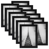 WUTL 5x7 black frame wall collage shows crisp HD plexiglass for vibrant photo display