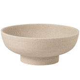 WUUAHOME large fruit bowl on pedestal in sandstone beige for stylish counter display.