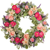 wwmira 24-inch spring wreath on the front door adds vibrant curb appeal.