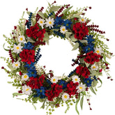 wwmira patriotic wreath on front door boosts curb appeal for holidays.