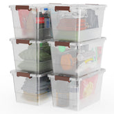 WYT 32 qt clear storage bin with lid and buckle for secure, dust-free organization