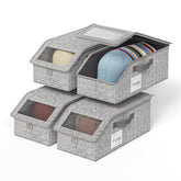 WYZJC hat organizer with four boxes and a visible window for easy hat identification.