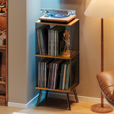 X-cosrack 3-tier record player stand top surface for secure turntable placement and easy access.