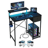 X-cosrack 33.5-inch gaming desk with LED lights creates immersive ambience for gaming.